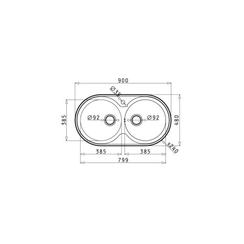 ΝΕΡΟΧΥΤΗΣ ΕΝΘΕΤΟΣ PYRAMIS SR 2 (90x48) Inox Λείο 90x48 cm